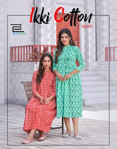 Ikke Cotton By Blue Hills Printed Casual Wear Cotton Kurti Collection